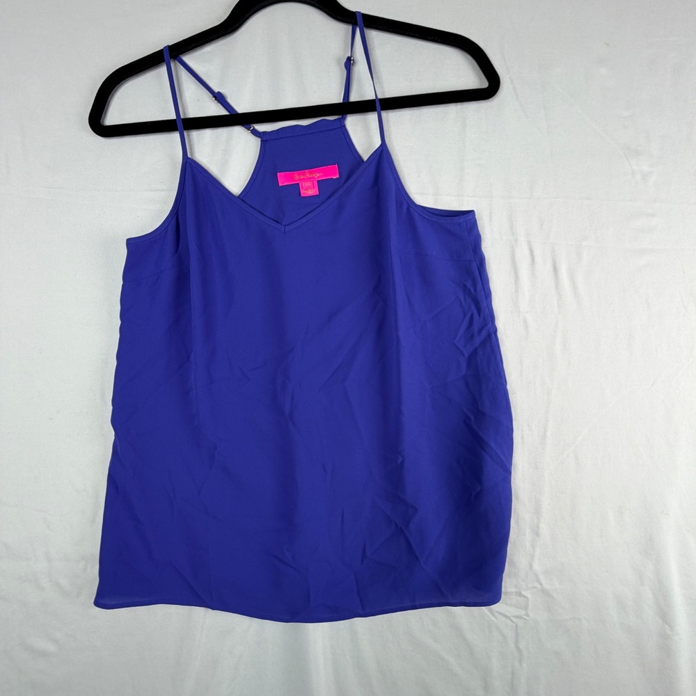 Lilly Pulitzer Florin Cami XS Blue V-Neck Racerback Sleeveless Tank Top